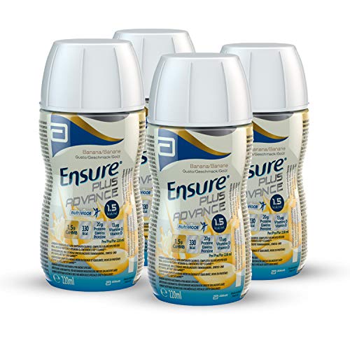 Ensure Bebida Suplemento Alimenticio "Plus Advance", sabor Plátano - 4 Botellas x 220 ml