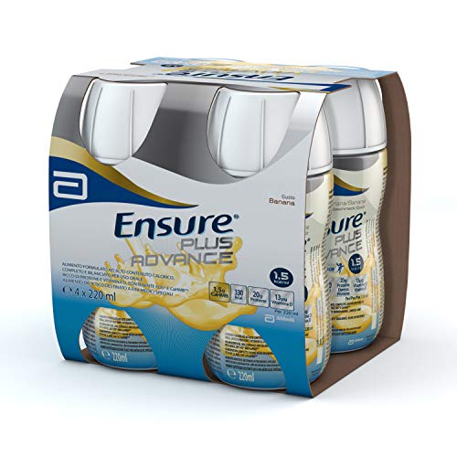 Ensure Bebida Suplemento Alimenticio "Plus Advance", sabor Plátano - 4 Botellas x 220 ml