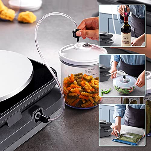 Envasadora al Vacío Raycial 80Kpa Selladora al Vacio Completamente Automática con báscula de Cocina y Pantalla LCD, Secos y Húmedos Maquina Vacío, El sellador Alimentos diseñado con Cuchillo Corte