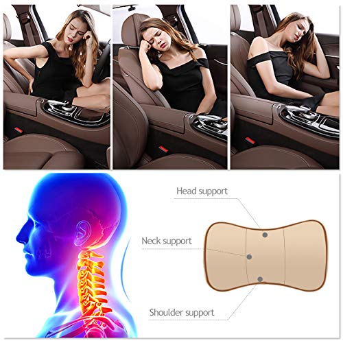 Ergocar Ortopédico Almohada de Cuello - Cojín de Asiento para Coche para Alivio de Dolor de Espalda & Cuello, Cojín para Casa, Oficina, Coche, Viajes (Almohada de Cuello, Negro)