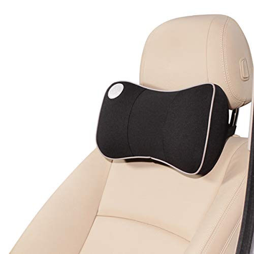 Ergocar Ortopédico Almohada de Cuello - Cojín de Asiento para Coche para Alivio de Dolor de Espalda & Cuello, Cojín para Casa, Oficina, Coche, Viajes (Almohada de Cuello, Negro)