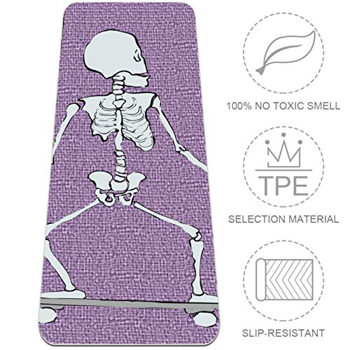 Esterilla Yoga Mat Antideslizante Profesional - Scooter de esqueleto humano - Colchoneta Gruesa para Deportes - Gimnasia Pilates Fitness - Ecológica