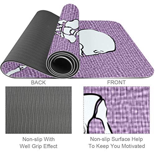 Esterilla Yoga Mat Antideslizante Profesional - Scooter de esqueleto humano - Colchoneta Gruesa para Deportes - Gimnasia Pilates Fitness - Ecológica