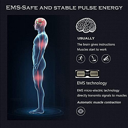 Estimulador Muscular EMS Muscle,Entrenamiento Abdominal EléCtrico,Dispositivo De Entrenamiento EMS Con 6 Modos 9 Intensidades,USB Recargable,Entrenador Muscular EléCtrico para Abdomen