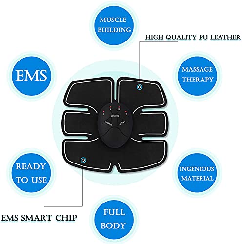 Estimulador Muscular EMS Muscle,Entrenamiento Abdominal EléCtrico,Dispositivo De Entrenamiento EMS Con 6 Modos 9 Intensidades,USB Recargable,Entrenador Muscular EléCtrico para Abdomen