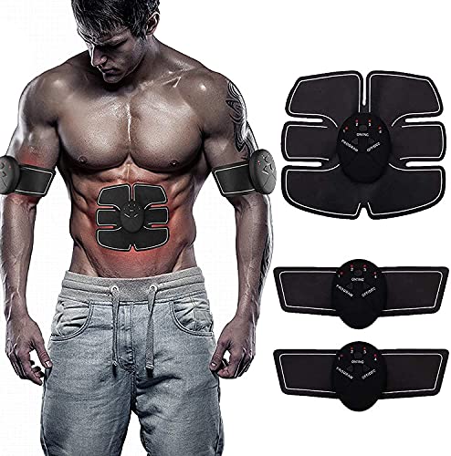 Estimulador Muscular EMS Muscle,Entrenamiento Abdominal EléCtrico,Dispositivo De Entrenamiento EMS Con 6 Modos 9 Intensidades,USB Recargable,Entrenador Muscular EléCtrico para Abdomen