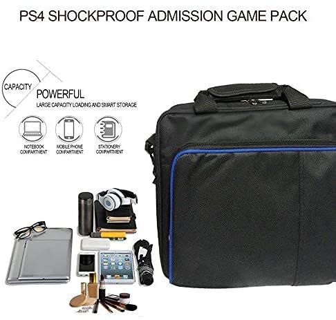 Estuche de Transporte para PS4 Consola/Controlador/Accesorios, Bandolera de Viaje para Hombro Bolsa de Almacenamiento para Juegos con Correa Ajustable Compatible con Playstation 4/PS4 Slim/PS4 Pro