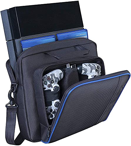 Estuche de Transporte para PS4 Consola/Controlador/Accesorios, Bandolera de Viaje para Hombro Bolsa de Almacenamiento para Juegos con Correa Ajustable Compatible con Playstation 4/PS4 Slim/PS4 Pro