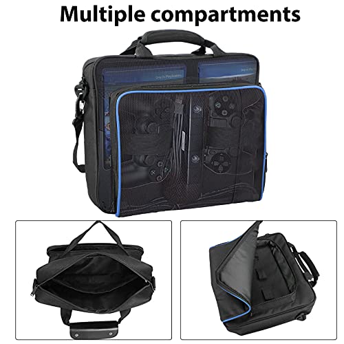 Estuche de Transporte para PS4 Consola/Controlador/Accesorios, Bandolera de Viaje para Hombro Bolsa de Almacenamiento para Juegos con Correa Ajustable Compatible con Playstation 4/PS4 Slim/PS4 Pro