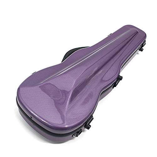 Estuche De Violin Correa de doble hombro impermeable y a prueba de golpes a prueba de golpes de fibra de carbono 4/4 Caja de violín Portátiles Bolsa Ligera Para Violín ( Color : Purple , Size : 4/4 )