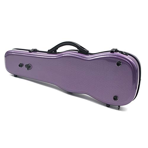 Estuche De Violin Correa de doble hombro impermeable y a prueba de golpes a prueba de golpes de fibra de carbono 4/4 Caja de violín Portátiles Bolsa Ligera Para Violín ( Color : Purple , Size : 4/4 )