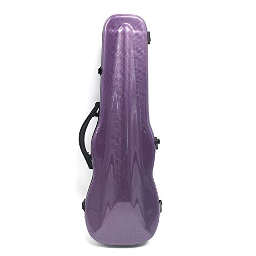 Estuche De Violin Correa de doble hombro impermeable y a prueba de golpes a prueba de golpes de fibra de carbono 4/4 Caja de violín Portátiles Bolsa Ligera Para Violín ( Color : Purple , Size : 4/4 )