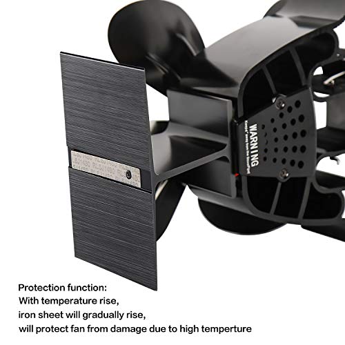 Estufa Ventilador Actualización Operación Silenciosa 4 Cuchillas Calor Accionado para Leña/Estufa de Leña/Estufa/Chimenea - Respetuoso del Medio Ambiente