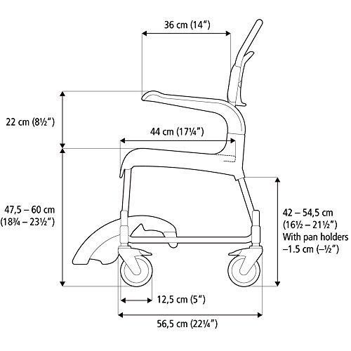 Etac CLEAN - Silla de ducha y inodoro (altura regulable, 47,5 - 60 cm), color blanco