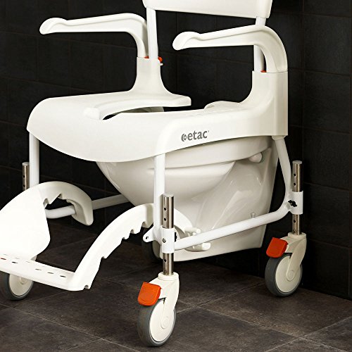 Etac CLEAN - Silla de ducha y inodoro (altura regulable, 47,5 - 60 cm), color blanco