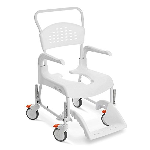 Etac CLEAN - Silla de ducha y inodoro (altura regulable, 47,5 - 60 cm), color blanco