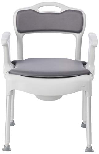 Etac Swift Commode, Silla con Orinal, Altura de Patas Ajustable, Ligera y Fácil de Mover, Asiento de 46 x 41 cm