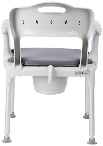 Etac Swift Commode, Silla con Orinal, Altura de Patas Ajustable, Ligera y Fácil de Mover, Asiento de 46 x 41 cm