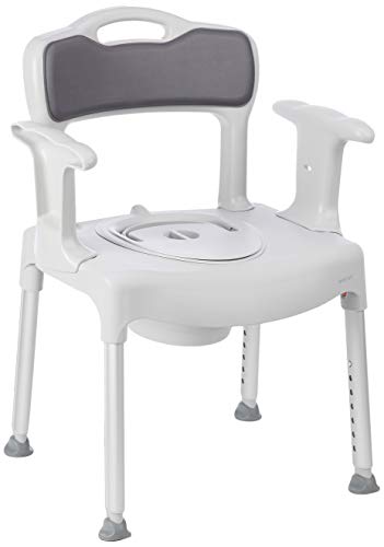 Etac Swift Commode, Silla con Orinal, Altura de Patas Ajustable, Ligera y Fácil de Mover, Asiento de 46 x 41 cm