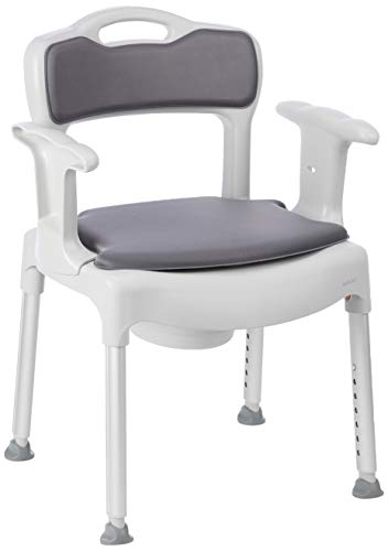 Etac Swift Commode, Silla con Orinal, Altura de Patas Ajustable, Ligera y Fácil de Mover, Asiento de 46 x 41 cm