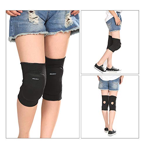 EULANT Almohadillas Protectora para Rodilla de Niños, Niñas Crashproof Algodón Rodillera, Rodilleras Infantil para Baile Ciclismo Correr Fútbol Volleyball Patinaje Esquí, Negro, S