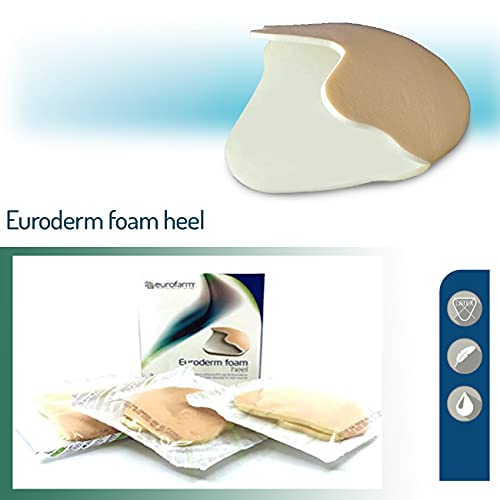 Euroderm Foam Heel (cm 12 x cm 13)Apósito hidro celular multicapa de espuma de poliuretano formado para el manejo de heridas en el talón o cualquier área anatómica similar, 3 unidades