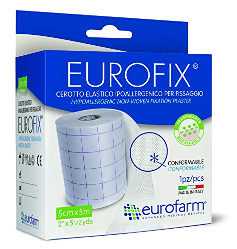 Eurofix (m 10 x cm 10) Vendaje de Fijación en Malla de Poliester, Suave, Altamente Hipoalergénico y Transpirable.