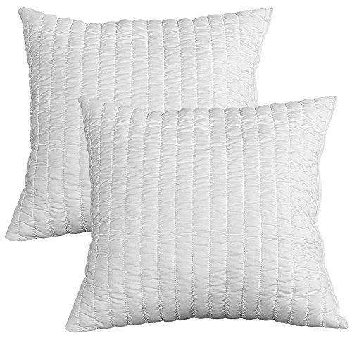 EvergreenWeb - Pack de 2 Almohadas viscoelásticas de Copos 50x50 Altos 15 cm Efecto Pluma de Ganso antialérgico, Cojines para Dolores cervicales, por Todos los colchones, Camas y sofás, Oferta