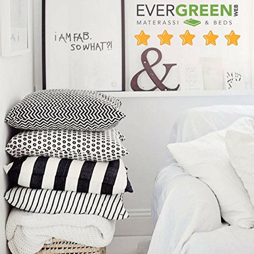 EvergreenWeb - Pack de 2 Almohadas viscoelásticas de Copos 50x50 Altos 15 cm Efecto Pluma de Ganso antialérgico, Cojines para Dolores cervicales, por Todos los colchones, Camas y sofás, Oferta