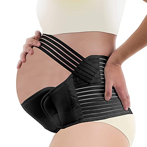 Ewepdwo CinturóN Soporte para El Embarazo CinturóN Soporte para Maternidad Embarazo Abdomen Vientre Espalda Bump Brace Strap (Black,XL)