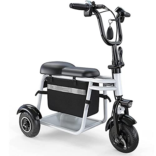 EWYI Scooter De Movilidad Plegable para Adultos, Ligero De 3 Ruedas Sillas De Ruedas Eléctricas Móviles, 350W, Triciclo Eléctrico para Adultos Mayores Discapacitados Viaj 45km