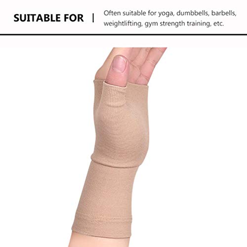 EXCEART 1 par de muñequeras de apoyo para pulgar, artritis, guantes de compresión sin dedos deportivos para artritis carpiano, terapia de túnel carpiano, alivio del dolor, efecto de calor M