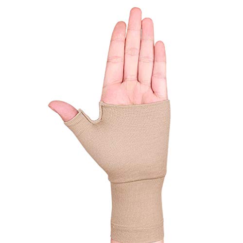 EXCEART 1 par de muñequeras de apoyo para pulgar, artritis, guantes de compresión sin dedos deportivos para artritis carpiano, terapia de túnel carpiano, alivio del dolor, efecto de calor M