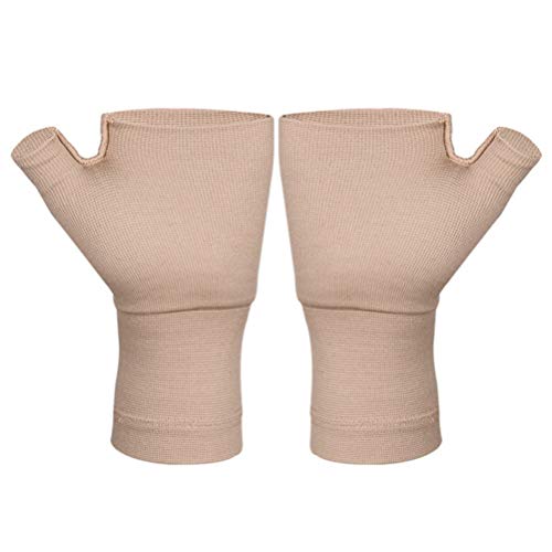 EXCEART 1 par de muñequeras de apoyo para pulgar, artritis, guantes de compresión sin dedos deportivos para artritis carpiano, terapia de túnel carpiano, alivio del dolor, efecto de calor M