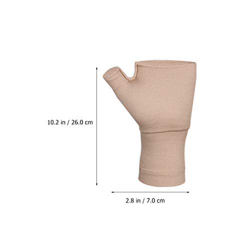 EXCEART 1 par de muñequeras de apoyo para pulgar, artritis, guantes de compresión sin dedos deportivos para artritis carpiano, terapia de túnel carpiano, alivio del dolor, efecto de calor M