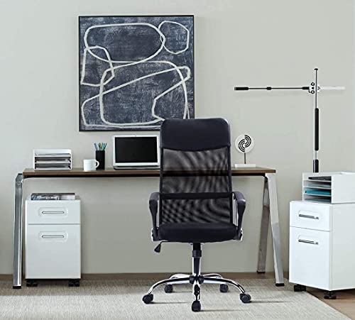 Exofcer Silla de Escritorio en Casa Silla de Malla Regulable en Altura Silla de Oficina Giratoria Silla Escritorio Oficina Ergonómica Negro