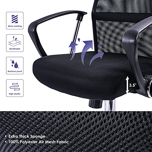 Exofcer Silla de Escritorio en Casa Silla de Malla Regulable en Altura Silla de Oficina Giratoria Silla Escritorio Oficina Ergonómica Negro