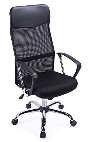 Exofcer Silla de Escritorio en Casa Silla de Malla Regulable en Altura Silla de Oficina Giratoria Silla Escritorio Oficina Ergonómica Negro