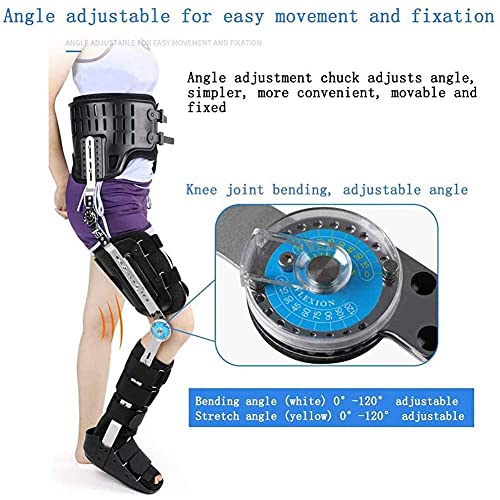 FACAZ Ortesis de Rodilla Ortesis de fijación de pie y Tobillo de Rodilla, Cómoda Abrazadera Ajustable, Ortesis de Pierna, pie y extremidad Inferior para Fractura