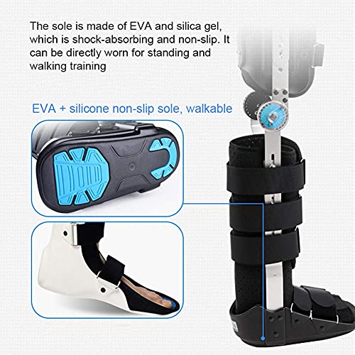FACAZ Ortesis de Rodilla Ortesis de fijación de pie y Tobillo de Rodilla, Cómoda Abrazadera Ajustable, Ortesis de Pierna, pie y extremidad Inferior para Fractura