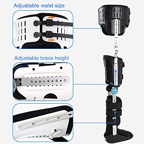 FACAZ Ortesis de Rodilla Ortesis de fijación de pie y Tobillo de Rodilla, Cómoda Abrazadera Ajustable, Ortesis de Pierna, pie y extremidad Inferior para Fractura