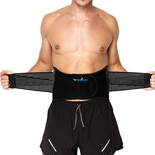 Faja Lumbar para Hombre y Mujer, Lumbar para la Espalda para Aliviar el Dolor de la Parte Baja de la Espalda - Cinturon Lumbar con Resortes de Refuerzo y Correas Dobles de Ajuste (L - 96 a 121cm)