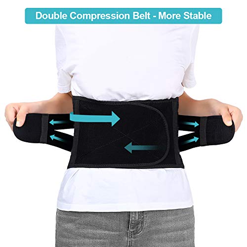 Faja Lumbar para la Espalda, Cinturon Lumbar Ajustable con Bandas de Soporte de Aluminio, Soporte Lumbar para Hombre y Mujer, Alivio del Dolor de la Ciática y Prevención de Lesiones (M)