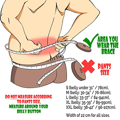 Faja para la espalda con tirantes, apoyo lumbar, cinturón de culturismo / halterofilia, entrenamiento, seguridad en el trabajo y postura - Marca Neotech Care (Talla S)