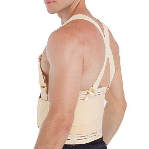 Faja para la espalda con tirantes, apoyo lumbar, cinturón de culturismo / halterofilia - Marca Neotech Care (Negro carbón, Talla XXL)