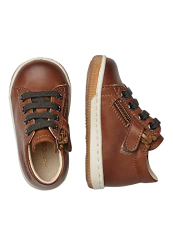 Falcotto Jay Zip-Zapato con Cordones y Cremallera Marrón 21