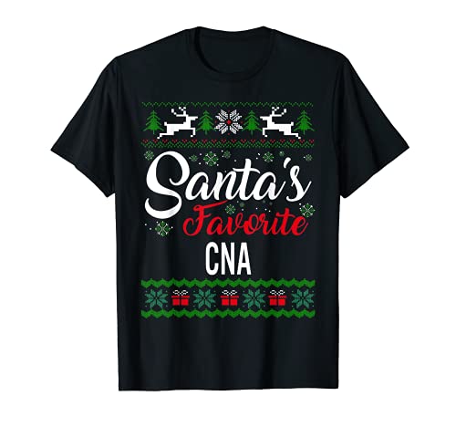 Familia de fuentes Santas Favorite CNA Christmas Fea Camiseta