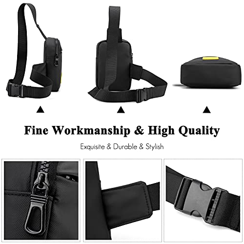 FANDARE Bandoleras Hombre Bolsos Cruzados Bolsa de Pecho Hombres Ligero Deportiva Sling Bag para Viaje Ciclismo Hiking Camping Mochila Bandolera Negro