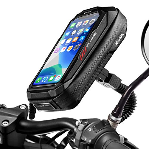 Faneam Soporte Movil Moto Impermeable Porta Movil Moto Universal Soporte Móvil para Motocicle Scooter 360° Rotación Soporte GPS Moto Soporte Telefono para Moto con Pantalla Táctil, hasta 6.5IN