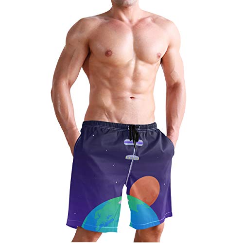 Fantazio pantalones cortos de surf para playa con cordón, ascensor espacial 1 S